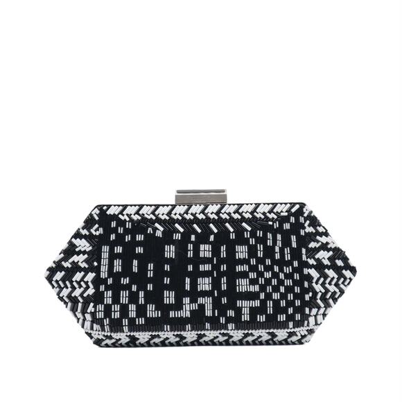 Oscar De La Renta Beaded Trapezoid Chained Clutch Bag - Picture 2 of 10